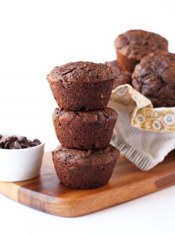 Stack of Chocolate Zucchini Muffins