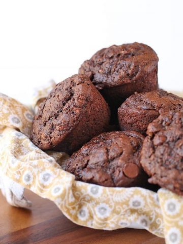 Basket of finished muffins