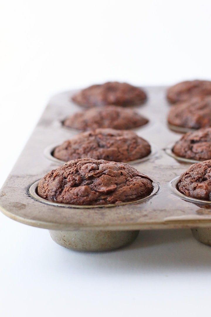 Fresh baked muffins in a muffin tin