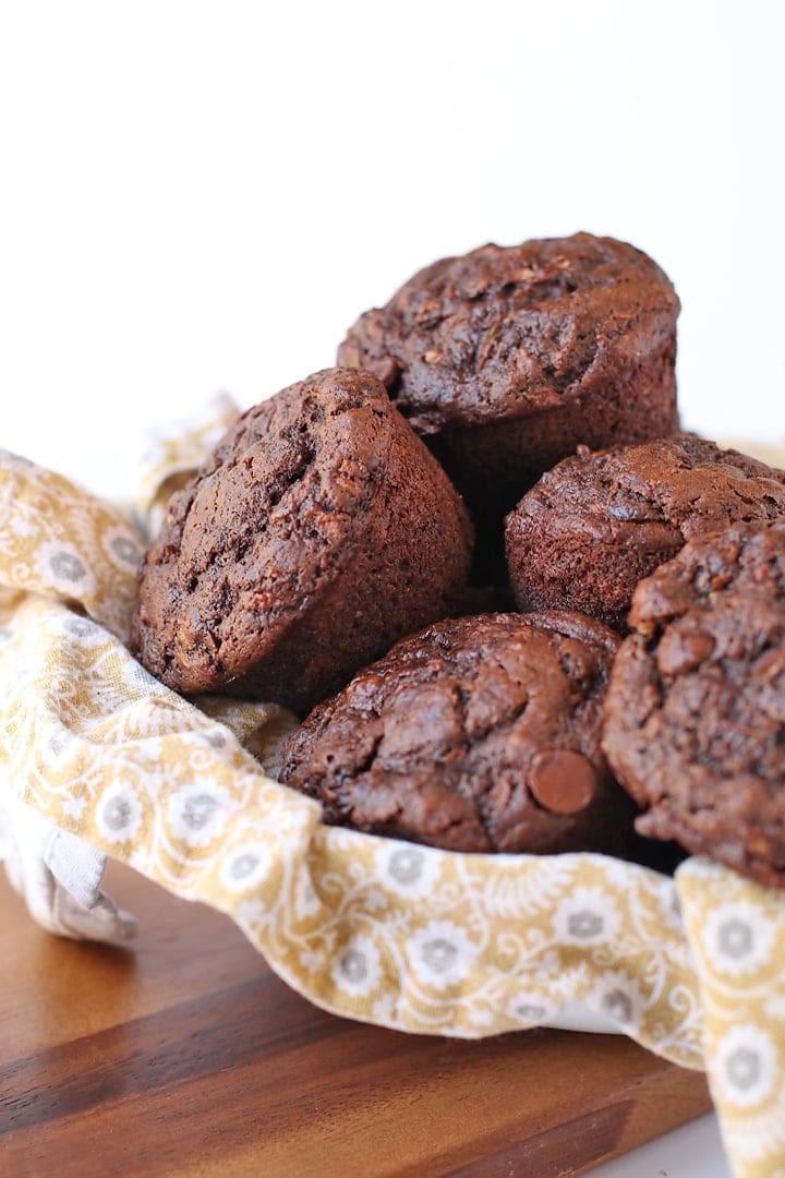 Basket of finished muffins