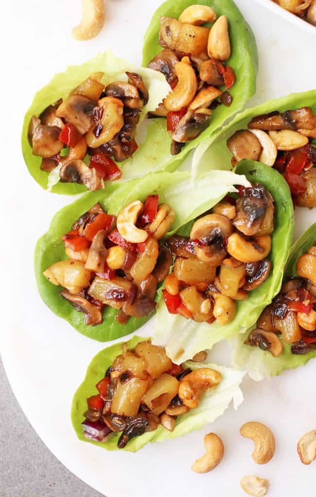 Vegan Lettuce Wraps with Teriyaki Mushroom