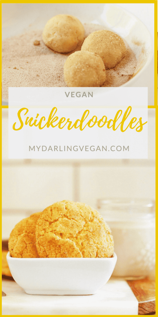 Start your season baking off with these deliciously spiced vegan snickerdoodles. A soft and chewy cookie with a perfectly crispy outside. Made in just 20 minutes!