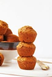 Stack of vegan Pumpkin Muffins