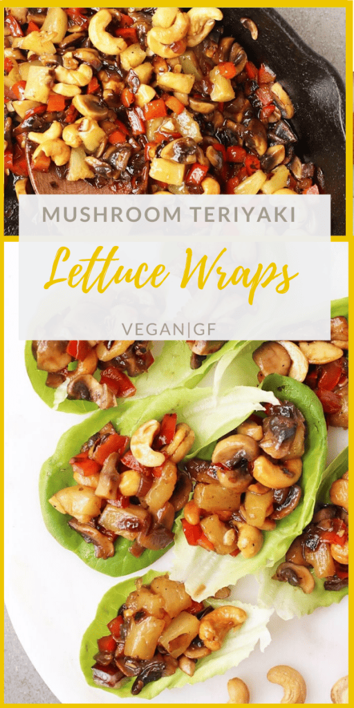 Vegan Lettuce Wraps with Mushroom Teriyaki for the perfect plant-based, gluten-free appetizer or side dish. Made in just 20 minutes for an easy recipe that everyone will love. 