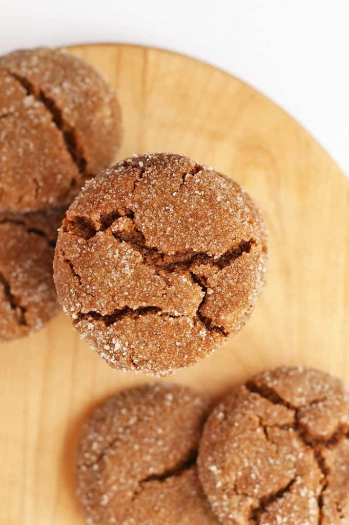 Finished cookies on a wooden platter