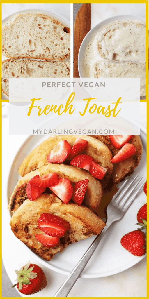 This Classic Vegan French Toast is even better without eggs. Made with chickpea flour and soy milk, this vegan brunch recipe will certainly impress your family and friends.