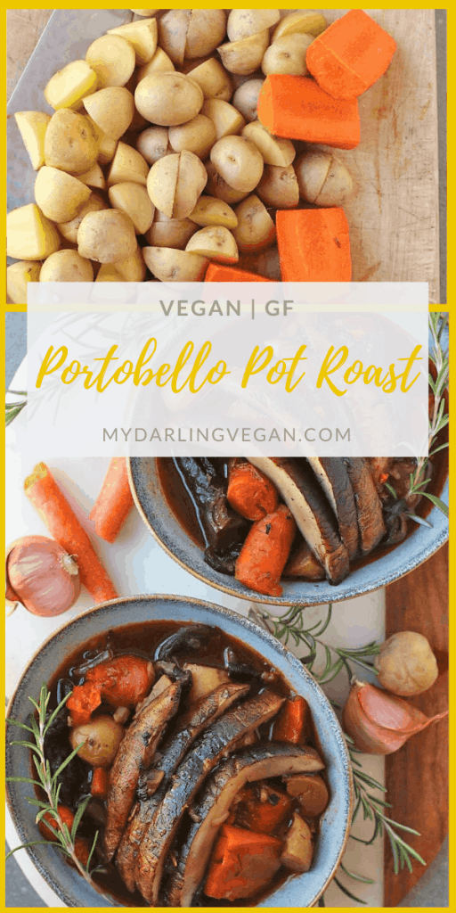 Get cozy with this perfect weeknight stew. A vegan pot roast made with portobellos, carrots, and potatoes, all cooked inside an Instant Pot for the ultimate easy fall meal.