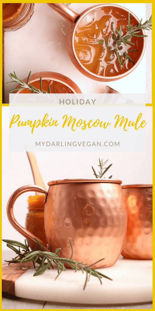 Enjoy a seasonal twist on this Moscow Mule recipe. Mixed with homemade pumpkin butter and fresh rosemary, this is the perfect cocktail to serve at your holiday parties all season long. 