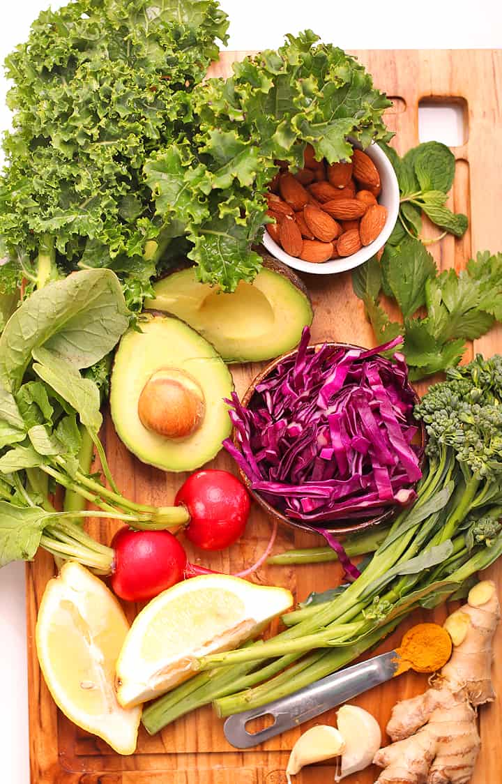 Fresh vegetables for a big salad