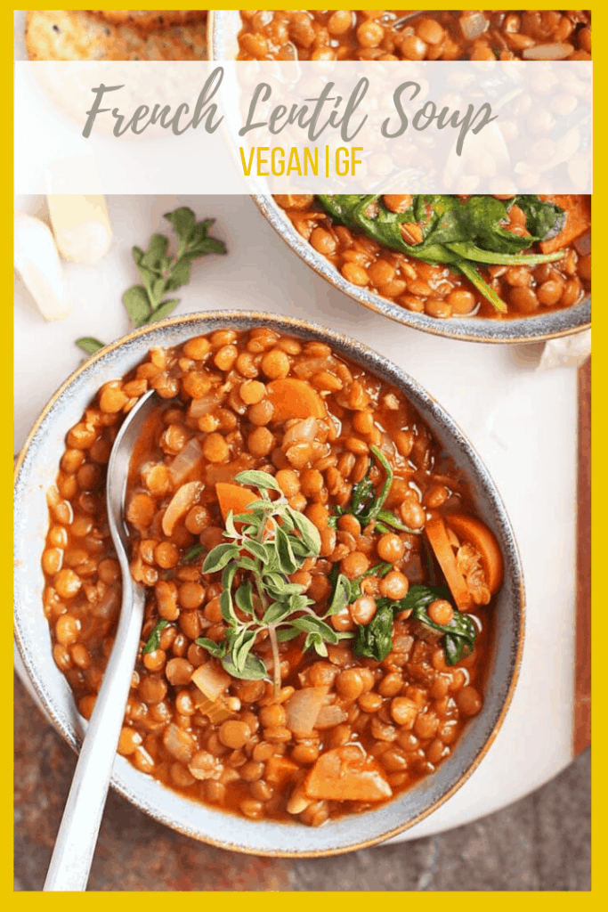 This One-Pot Lentil Soup Recipe is the perfect fall soup. Made with root vegetables, brown lentils, and fresh herbs, it's an easy, 30-minute, weeknight meal. 