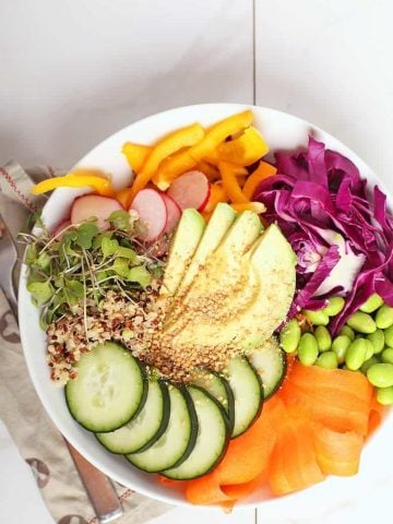 Rainbow Nourish Bowl on white background