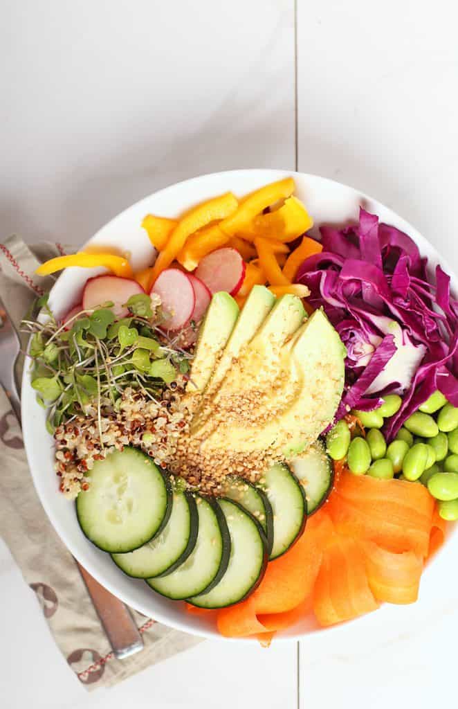 Rainbow Buddha Bowl with Sesame Miso Dressing