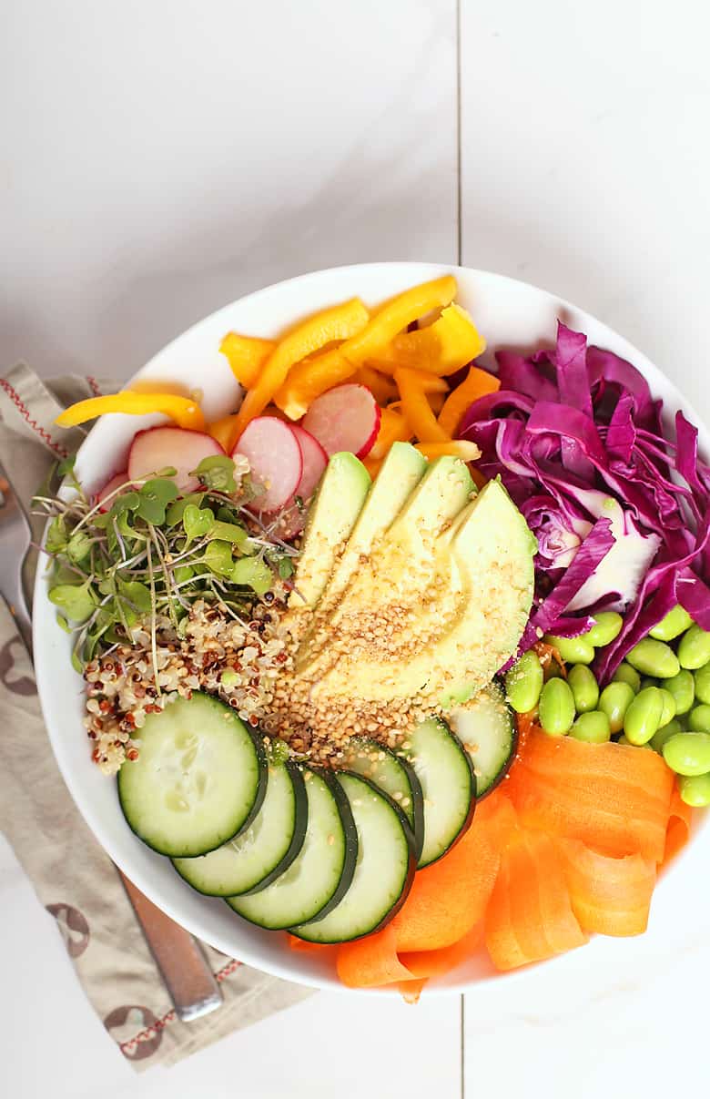 Rainbow Nourish Bowl on white background