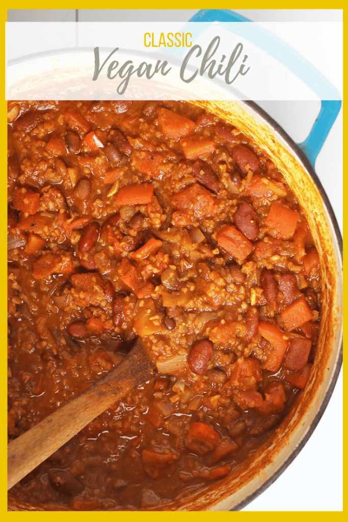 This classic vegan chili is made with bulgur wheat and kidney beans for a whole grain, whole food vegetarian chili that tastes just like you remember. Made in just 30 minutes!