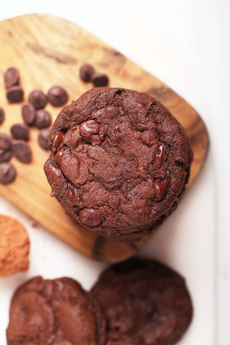 Overhead shot of chocolate cookies