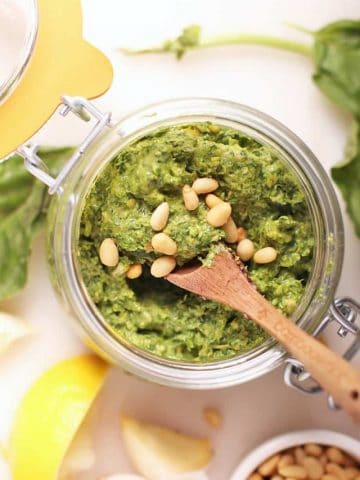 Finished recipe in a glass container