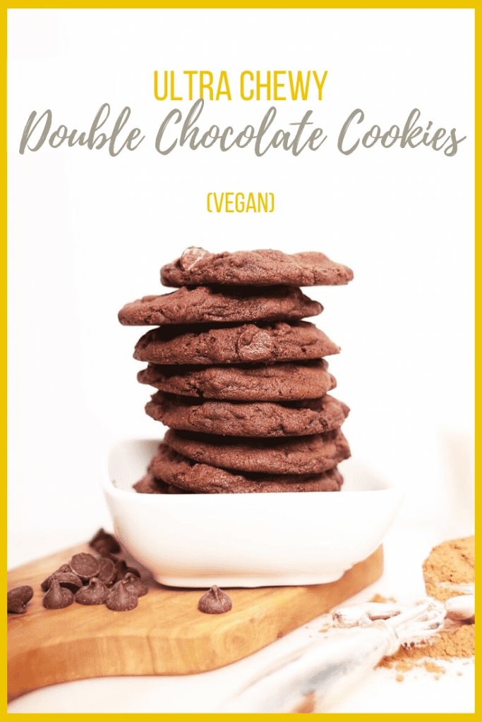 These ultra-fudgy, super chewy, vegan chocolate cookies are made even better with melt-in-your-mouth chocolate chips in every bite. Made in under 30 minutes for a DELICIOUS vegan cookie. Beware, these cookies are highly addictive!