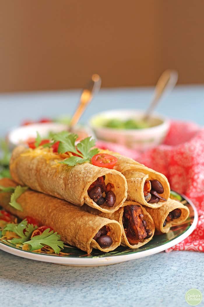 Sweet Potato and Black Beans Taquitos