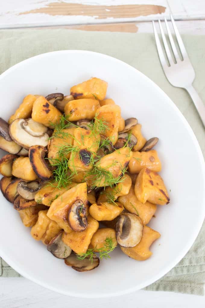 Sweet Potato Gnocchi with Mushrooms