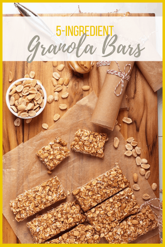 You're going to love these homemade granola bars. Made with just 5 simple ingredients for an easy chewy granola bar recipe that is vegan, gluten-free, and refined sugar-free! Thrown together in just 10 minutes.