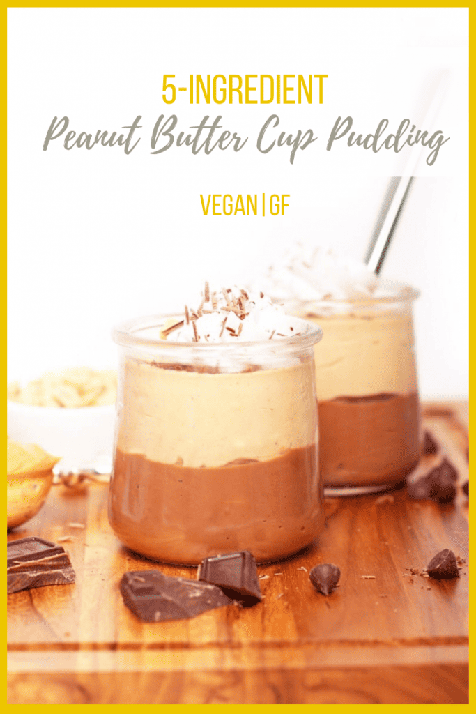 This Chocolate Peanut Butter Cup Pudding is so good; it's like eating a Reese's with a spoon. Bet yet, this vegan pudding is incredibly easy to make. Made with just 5 ingredients for a rich and decadent dessert. 