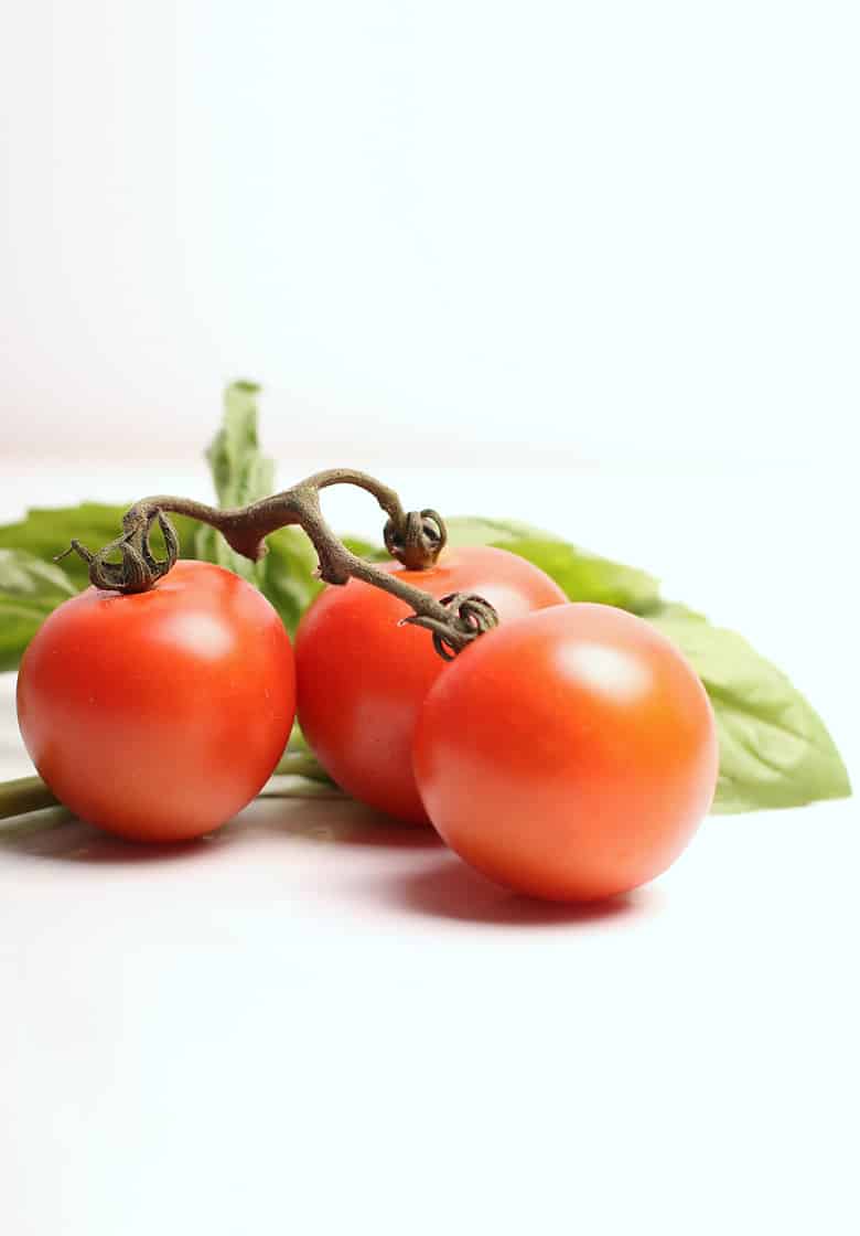 Fresh tomatoes and basil