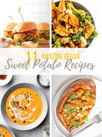 Collage of 4 different sweet potato recipes