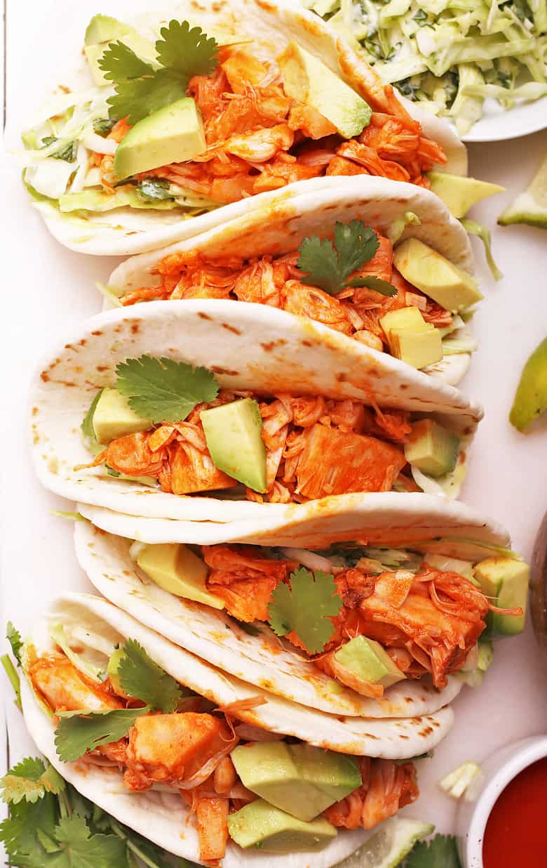 Vegan Tacos with Buffalo Jackfruit