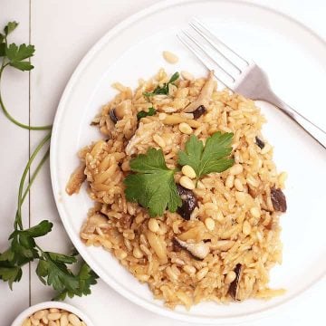 Rice Pilaf on a white plate