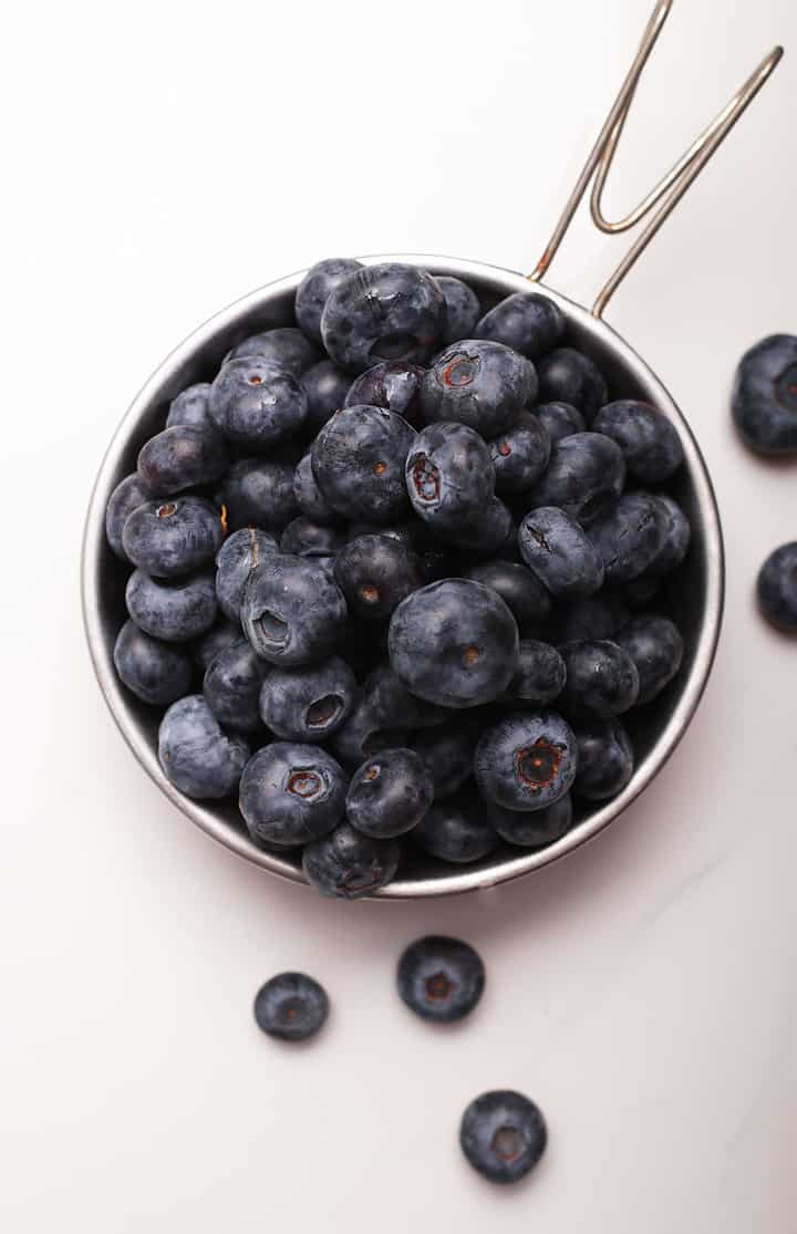 Fresh blueberries on a white background