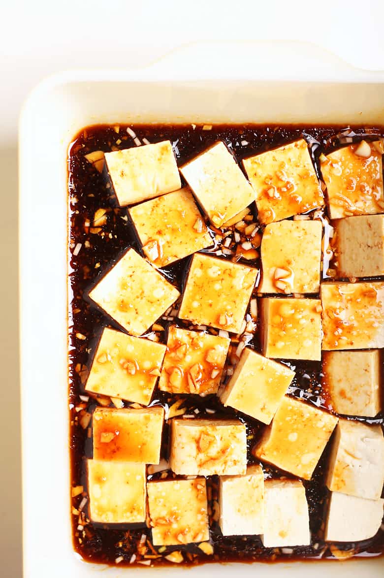 Tofu in marinade