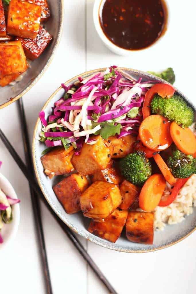 Korean BBQ Bowls with Chop Sticks