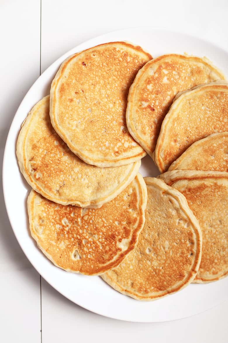 Plate of Vegan Banana Pancakes