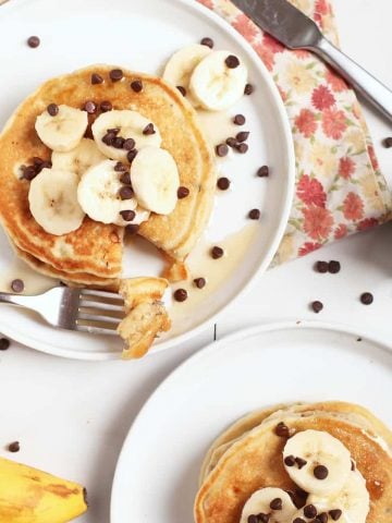 Vegan Banana Pancakes with chocolate chips