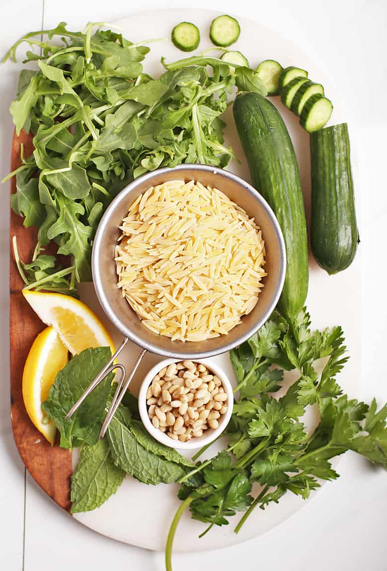 Ingredients for Lemon Orzo Salad