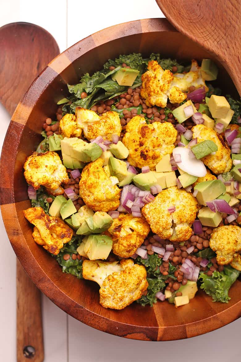 Curry Cauliflower Kale Salad