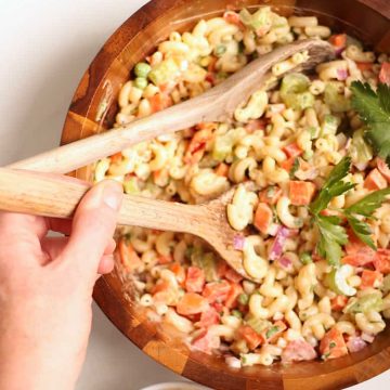 Vegan Macaroni Salad tossed together