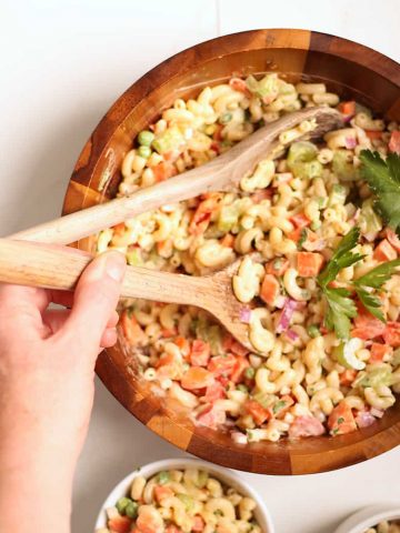 Vegan Macaroni Salad tossed together