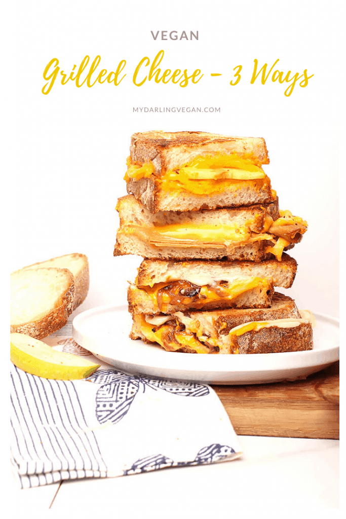 Get ready for back to school with these 3 vegan grilled cheese sandwich recipes. Delicious gourmet sandwiches to delight the whole family. Made in 10-15 minutes!