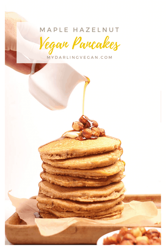 You're going to LOVE these delicious Maple Hazelnut Cornmeal Pancakes. Slightly sweet and filled with a hearty nutty flavor, this is the perfect autumn breakfast. Top with fresh maple syrup and hazelnuts. 