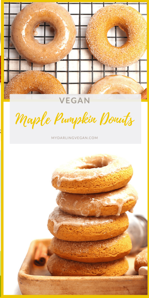 Fall into fall with these delicious vegan pumpkin donuts. Sweetened with maple syrup and topped with cinnamon-spiced glaze, these vegan pastries are the perfect fall sweet treat!