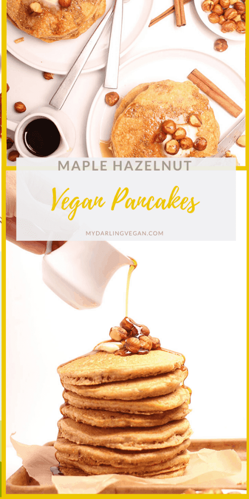 You're going to LOVE these delicious Maple Hazelnut Cornmeal Pancakes. Slightly sweet and filled with a hearty nutty flavor, this is the perfect autumn breakfast. Top with fresh maple syrup and hazelnuts. 