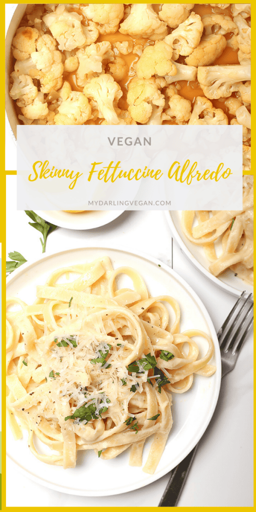 Creamy and decadent, this vegan Fettuccine Alfredo has a secret healthy ingredient that makes it a meal the whole family will love. Made in just 30 minutes for a quick, delicious, and surprisingly veggie-packed dinner. 