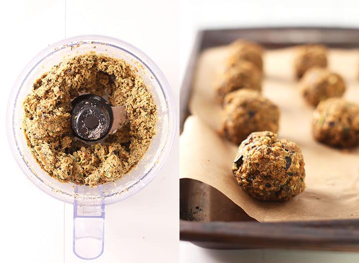 Eggplant meatballs in food processor