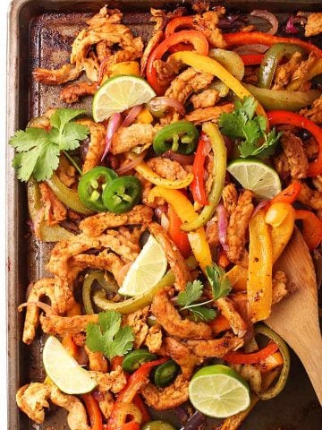 Sheet pan vegan fajitas