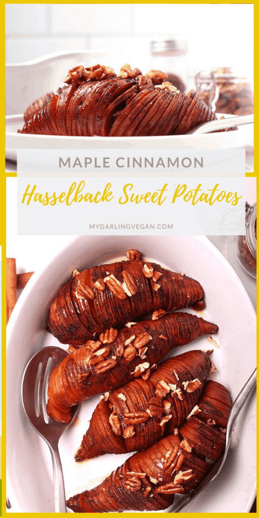 Elevate your holiday table to a new level with these Maple Cinnamon Hasselback Sweet Potatoes. It's a new twist on the classic sweet potato casserole that everyone will love. 
