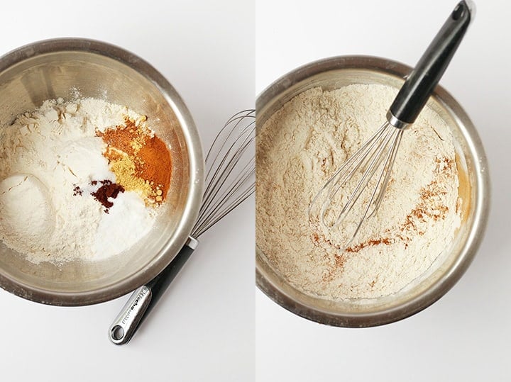 Dry ingredients for vegan pumpkin bread