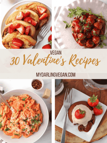 Collage of 4 different Valentine's Day recipes
