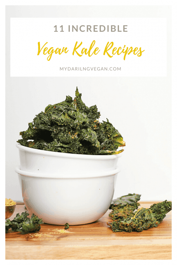 11 INCREDIBLE Vegan Kale Recipes for kale lovers and skeptics alike. Everything from kale salad to kale chips to green smoothies, there is a wholesome recipe for everyone. Most recipes are gluten-free or gluten-free adaptable. 