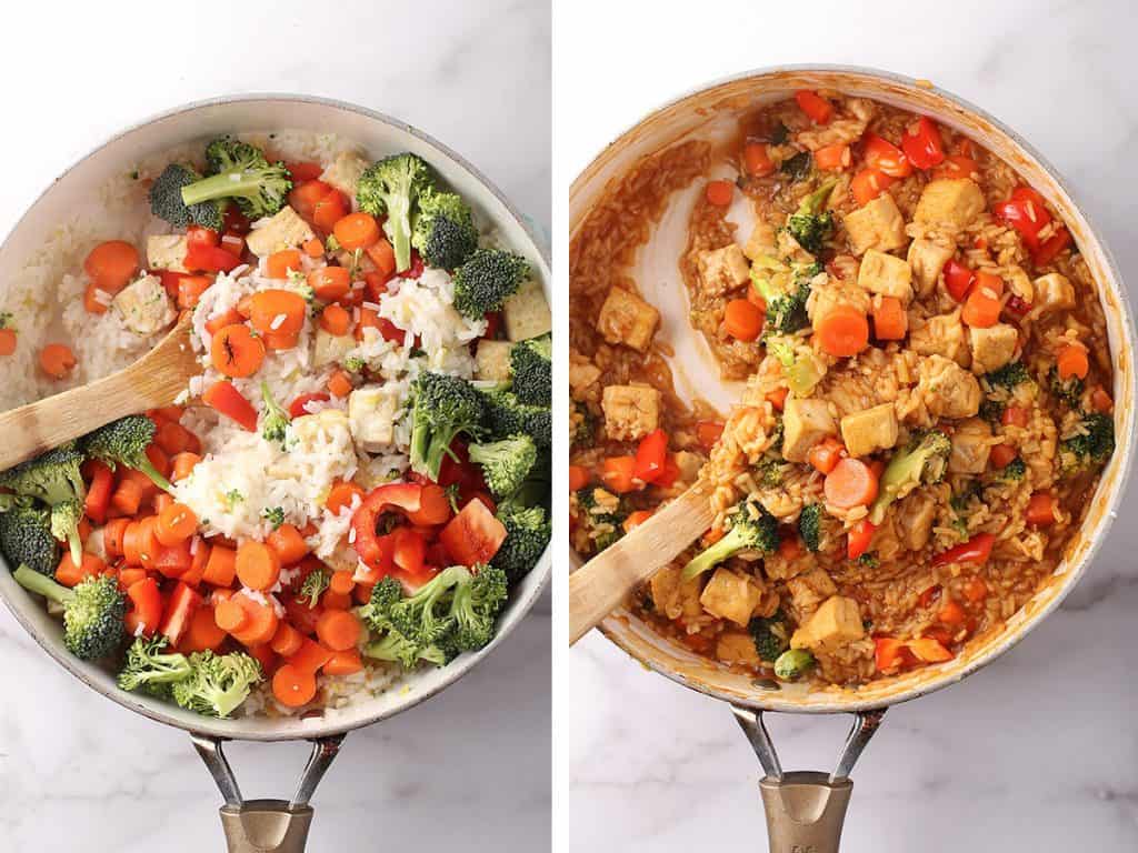 Teriyaki Tofu and Rice with vegetables